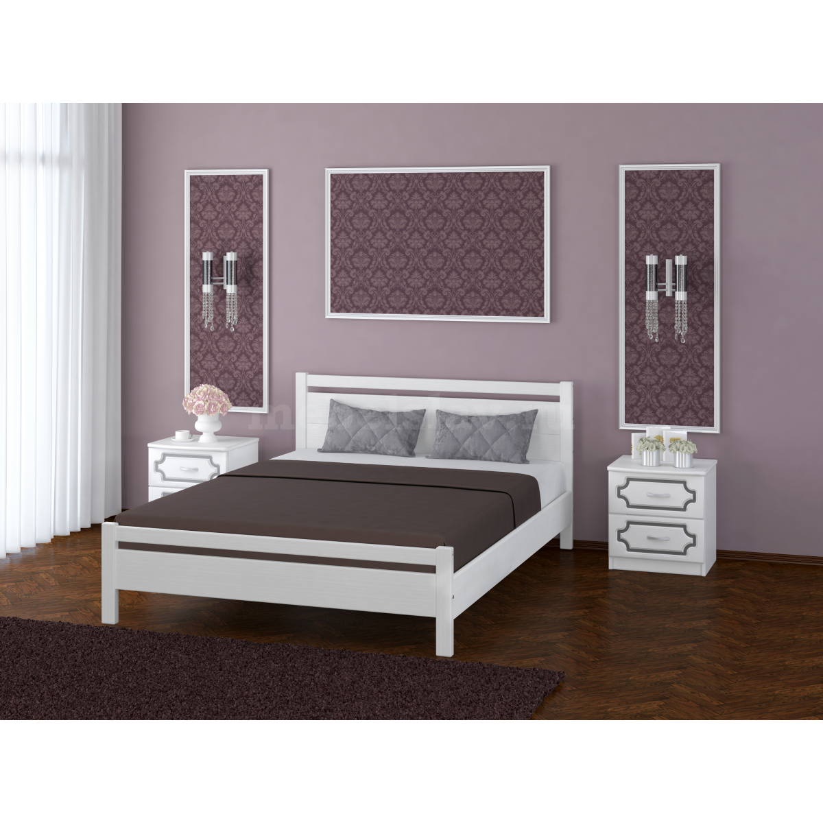 Кровать "Вероника-1" Белый Античный