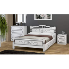 Кровать "Карина-5" белый жемчуг, с ящиками
